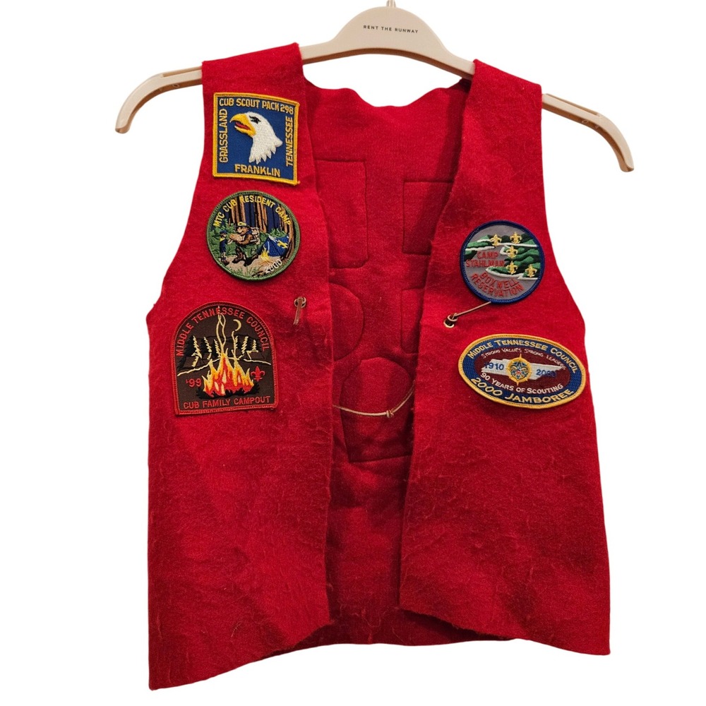 Vintage Cub Scout Pack Vest Medium Patches Middle Tennessee Council 90's 2000